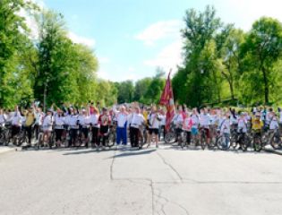 В велопробеге 