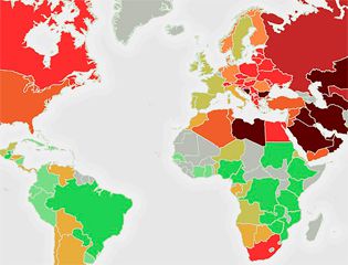  Новая карта наиболее токсичных стран мира