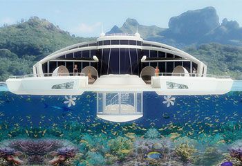 Плавающий отель Solar Floating Resort совмещает черты яхты и подводной лодки