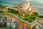 Футуристическая концепция Tranquil Oasis - город в небесах